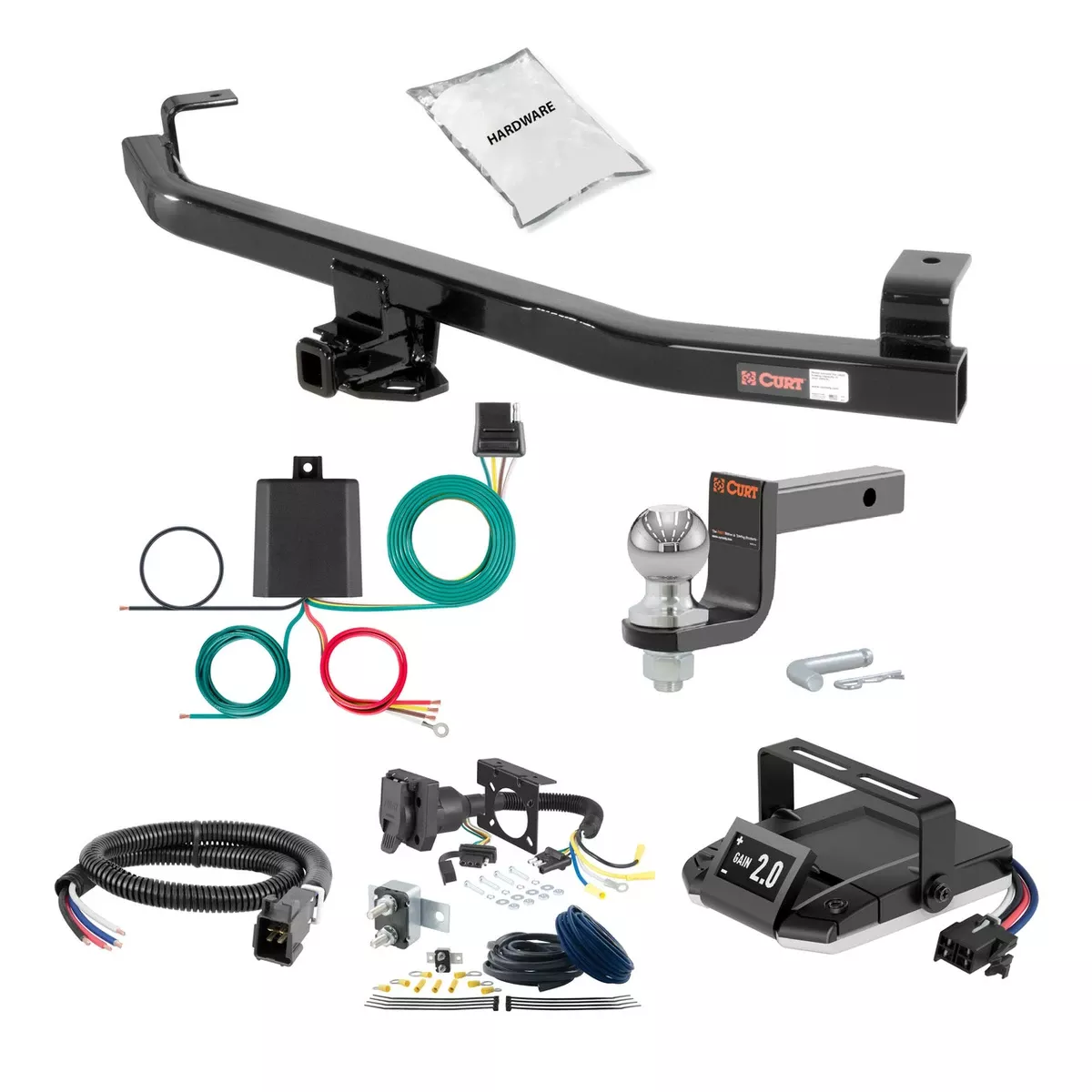 01-06 KIA Optima 1.25 CURT Trailer Hitch + Assure Proportional Brake Controller Kit HBCW1604