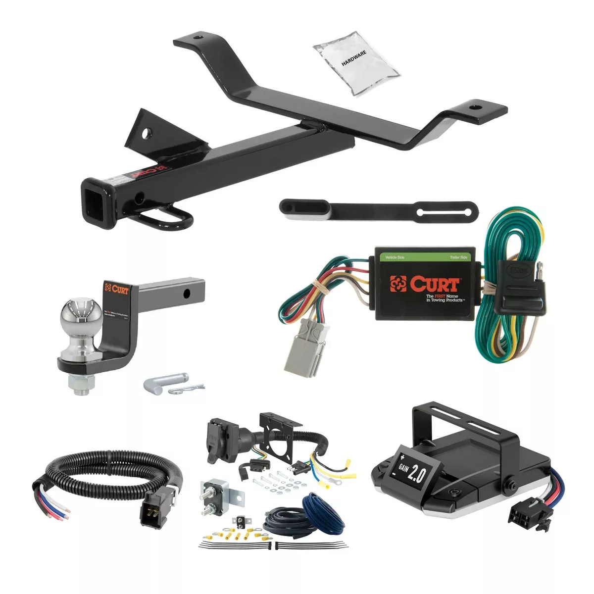 04-08 Acura TL 1.25 CURT Trailer Hitch + Assure Proportional Brake Controller Kit HBCW21