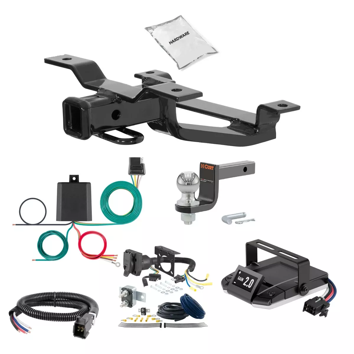 06-15 Mazda MX-5 Miata Excluding appearance package 1.25 CURT Trailer Hitch + Assure Proportional Brake Controller Kit HBCW1816