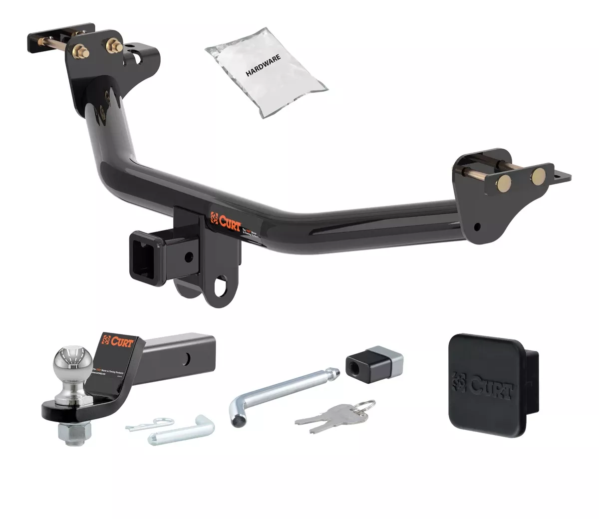 18 - 22 Mitsubishi Outlander Phev 2in. CURT Trailer Hitch + Ball Mount + Cover + Lock Kit HWA1993