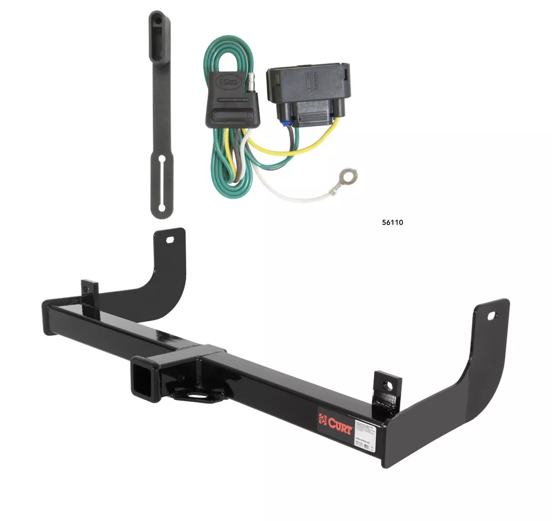 2010 - 2014 Ford F-150 Excluding factory receiver Curt 2", Class 3 Trailer Tow Hitch + 4-flat Wiring Kit 13368