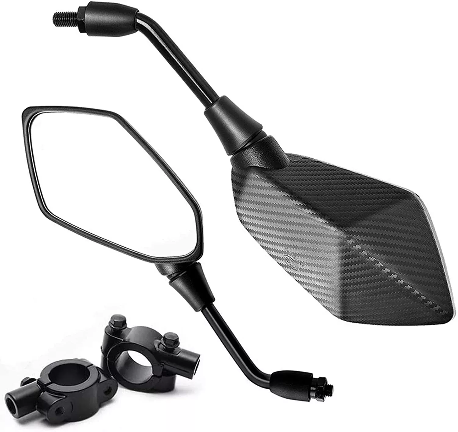 【2021 Upgraded】Motorcycle Convex Rear View Mirror, Mirrors For Bike,Motorcycle,Atv,Scooter, With 10Mm Bolt, 7/8" Handle Bar Mount Clamp For Cruiser, Suzuki, Honda, Victory And More