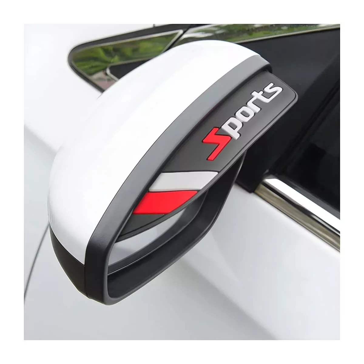 2Pcs Rear View Mirror Rain Eyebrows, Waterproof Pvc Auto Side Mirror Rainproof Guard, Sports Visor Smoke Cover, Universal Exterior Accessories For Most Cars (Sport/Red)