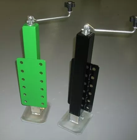7k Square Tube Drop Leg Jack with Plate – Top Wind – 26″ Travel
