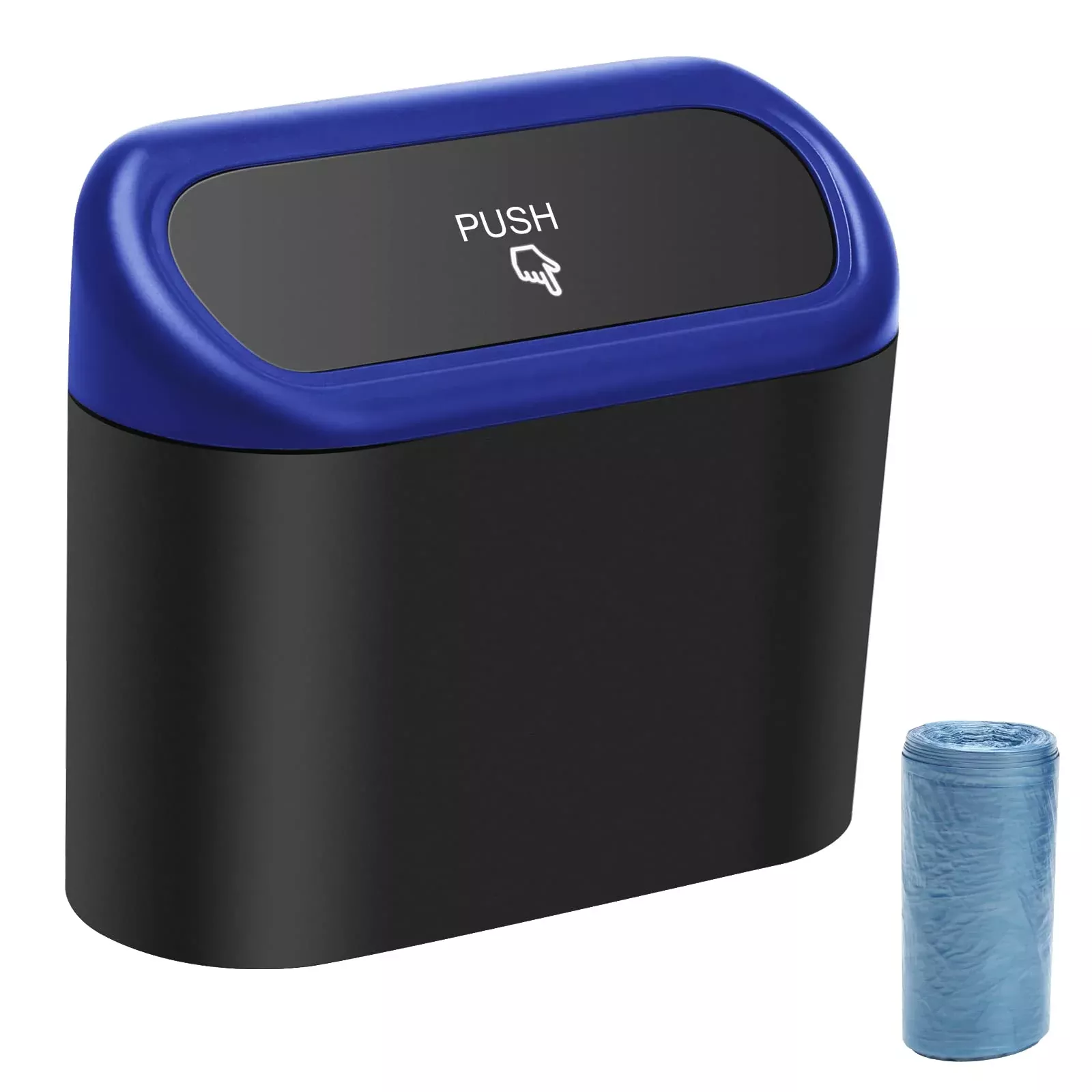 Ahier Small Car Trash Can With Lid, Car Garbage Can Portable Hanging Mini Car Trash Can Car Holder With 30Pcs Garbage Bags For Car, Office, Home