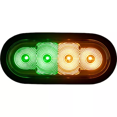 Amber/Green 6″ Oval LED Strobe Light