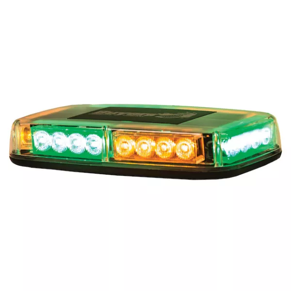 Amber/Green LED Light Bar- 12V, 11″ wide, 24 LEDs