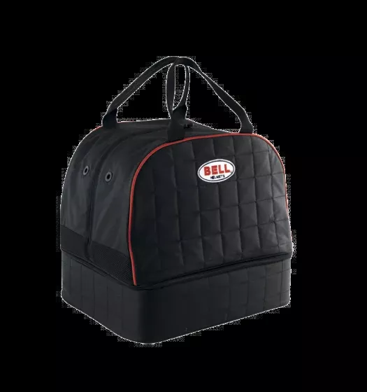 Bell Quilted Helmet & Hans Bag - Black/Red