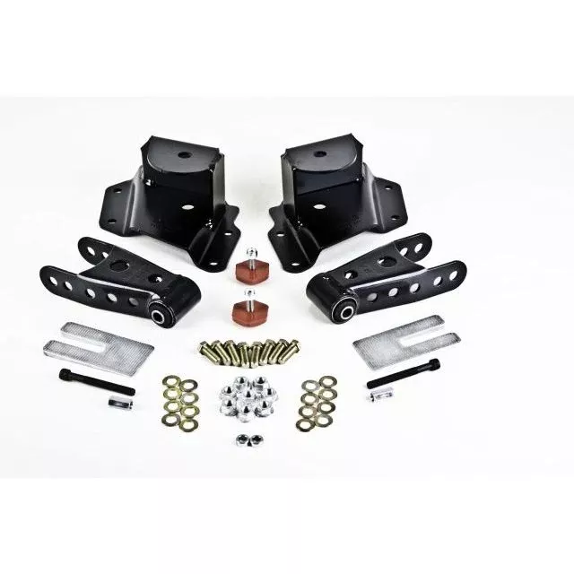 BELLTECH 6511 SHACKLE & HANGER KIT 3 in. Drop Leaf Spring Shackle & Hanger Kit (Front Hanger/Rear Shackle) 1999-2006 Chevrolet Silverado/Sierra 1500 Std Cab Short bed Only 3 in. Rear Drop