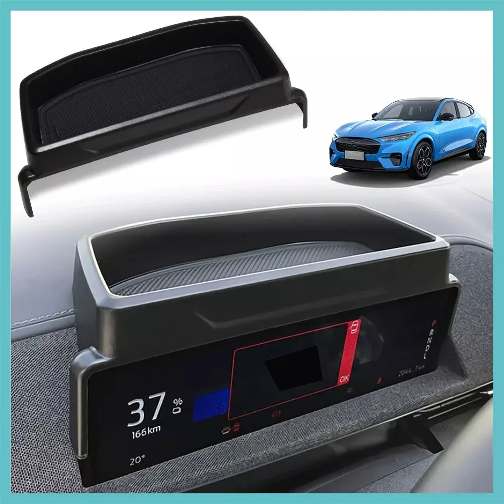 Bestevmod Compatible With Mach E Center Console Dash Storage Box Tray Organizer Sunglasses Compatible With Mustang Mach-E Interior 2021 2022 2023 2024