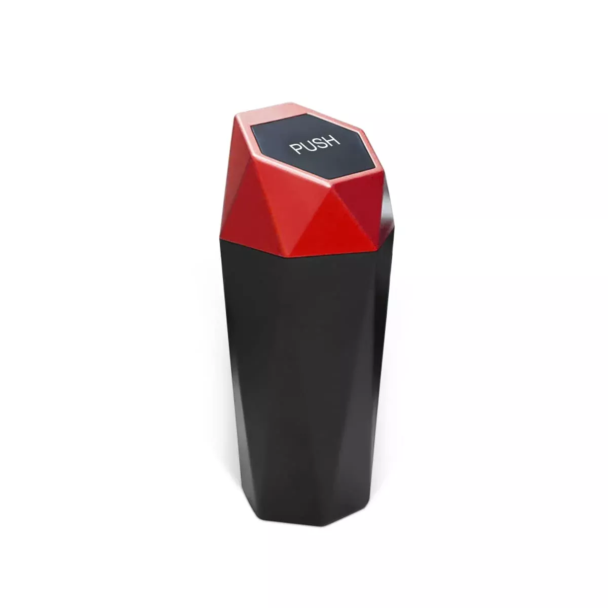 Car Trash Can With Lid, Mini Portable Auto Garbage Can, Small Leakproof Diamond Design Trash Dustbin, Waterproof Vehicle Rubbish Bins For Automotive Car, Home, Office, Kitchen, Bedroom (Red)