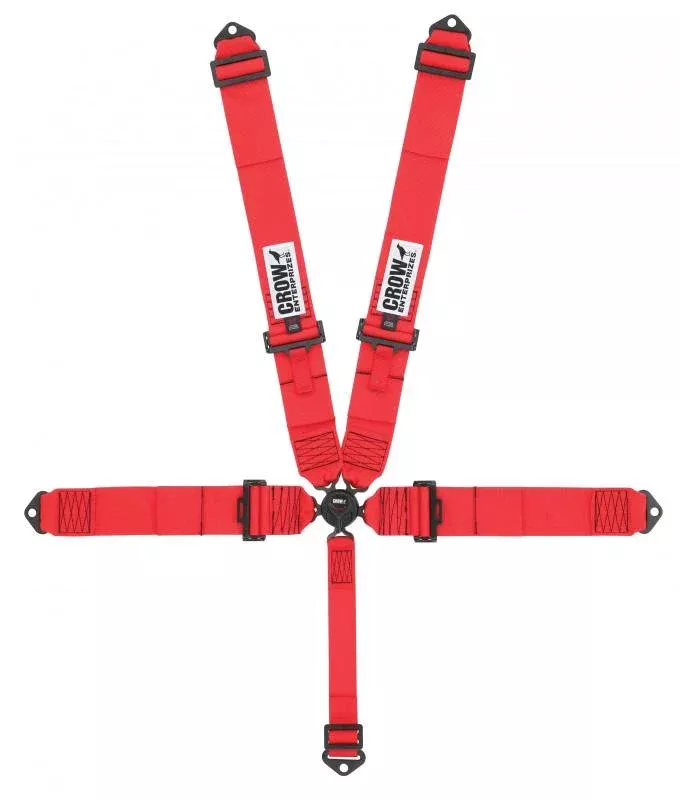 Crow 5-Way 3" Kam Lock Harness w/ Black Hardware - Red