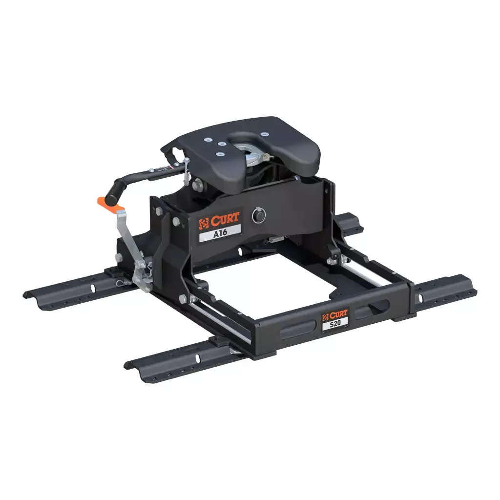 CURT 16053 A16 Sliding 5th Wheel Hitch with Rails, 16,000 lbs.