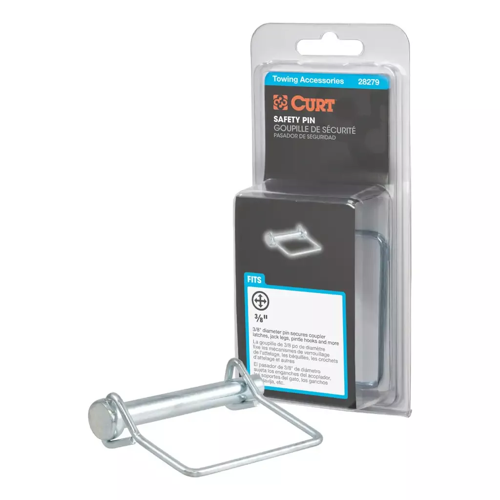 CURT 28279 3/8" Safety Pin (2-3/4" Pin Length, Packaged)