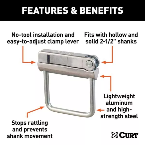 Curt – Anti-Rattle Clamp for 2-1/2″ Receiver