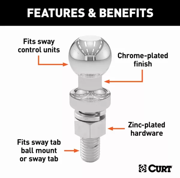 Curt Sway Control Replacement Ball – 1 1/4″