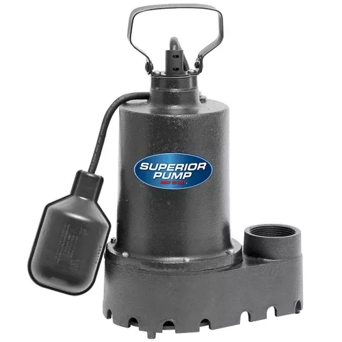 Decko 92251 1/4 HP Cast Iron Sump Pump with Tethered Float Switch - 30 GPM