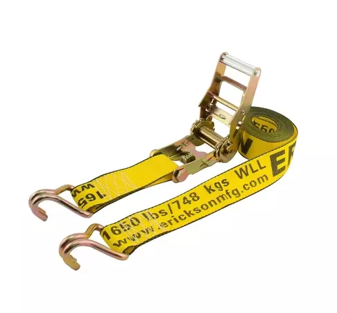Erickson – 2″ x 15′ Ratchet Strap with Wire Hook – Rated for 5k