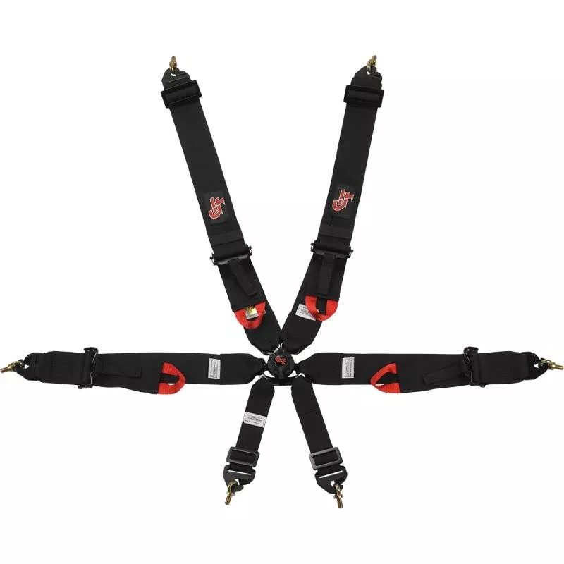 G-Force Pro Series 6 Pt. Camlock Harness - Pull-Up Adjust Lap - FIA 8853-2016 - Black (Expires in 2027)