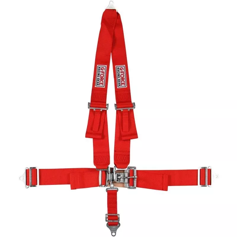 G-Force Pro Series Latch & Link 4-Point Harness - V-Type Shoulder Harness - Pull-Down Lap Belt - Bolt-In - Blue