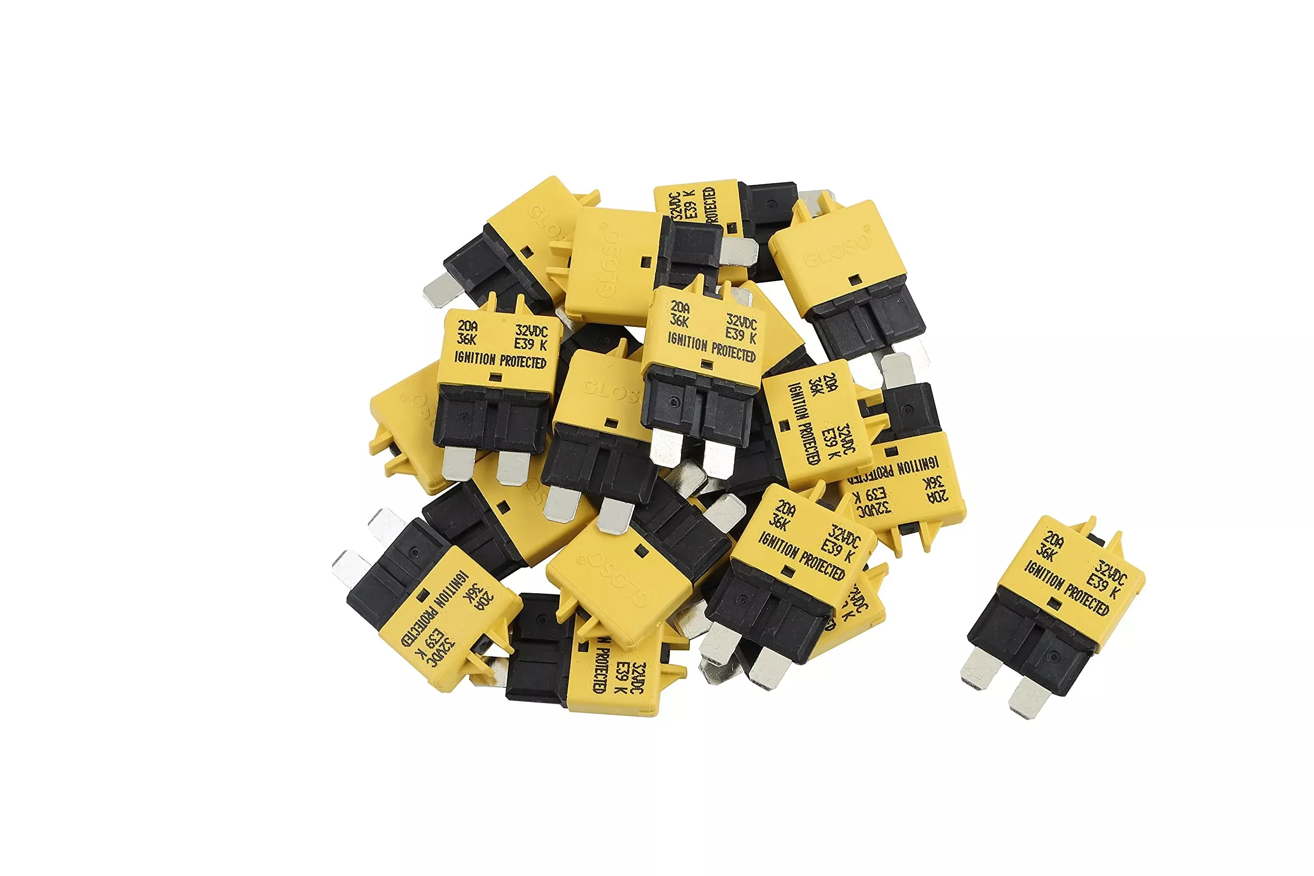 Gloso Circuit Breakers E39 Manual (T3) Reset Low Profile Atc/Ato (20A - 25 Pack)
