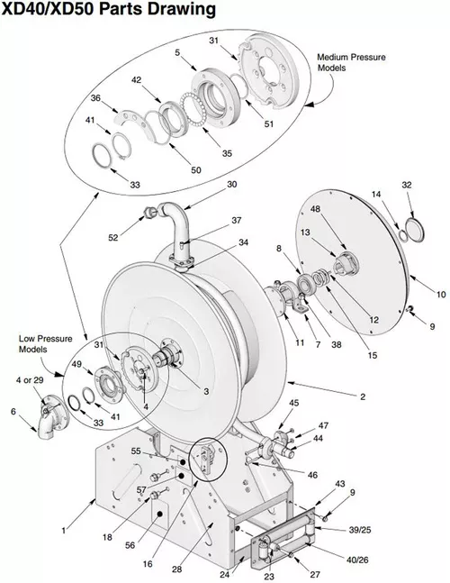 Graco XD 50 Hose Reel Roller Guide Repair Kits