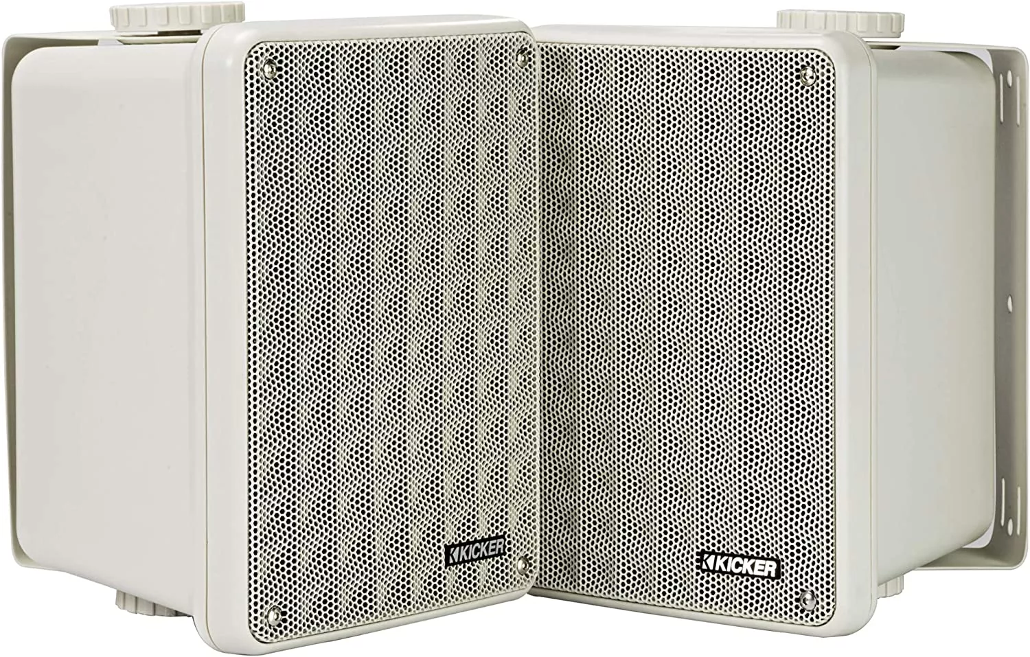 Kicker KB6G 2-Way Wall/Ceiling Indoor/Outdoor Weatherproof Speakers Pair, Grey
