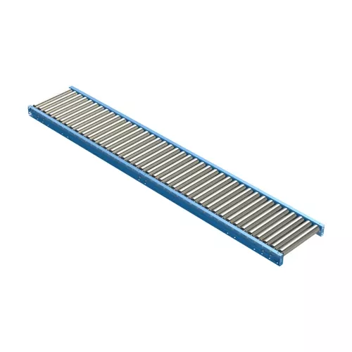 LEWCO 2511 Series Heavy Duty Straight Gravity Roller Conveyor, 2 1/2 in. Diameter, 11 Gauge Steel Rollers, 49 in. Between Frames, 4 1/2 in. Roller Centers, 10 ft. Length