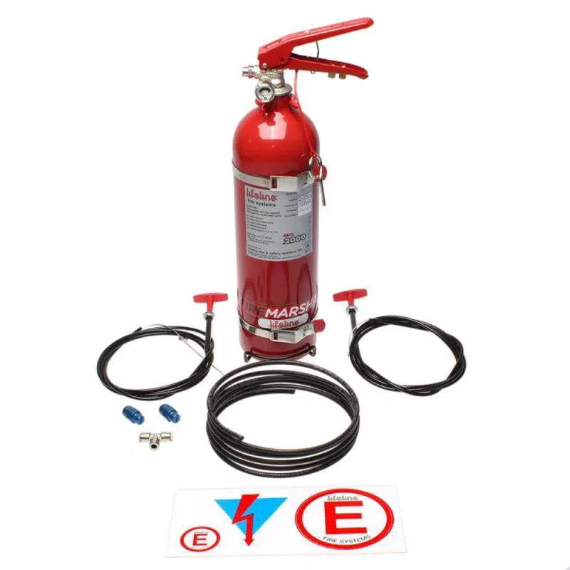 Lifeline USA Zero 2000 Fire Suppression System - 2.25 L Bottle - Pull Cable