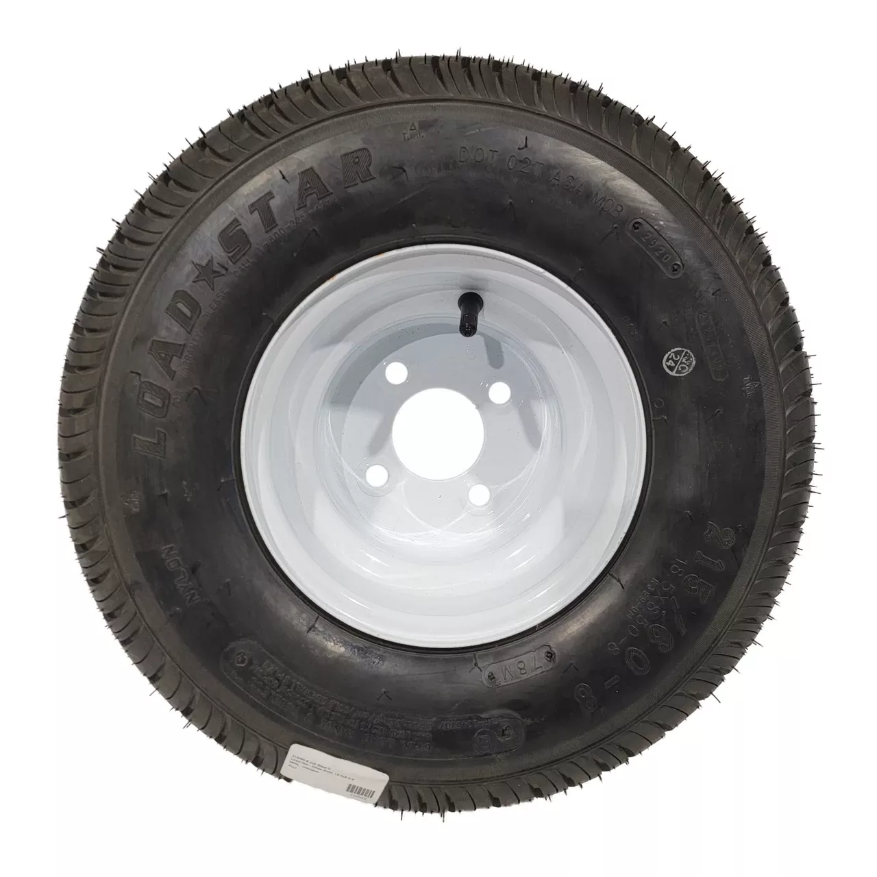 Load Star 18.5x8.5-8 Tire & Wheel White Solid 4x4 - LRC