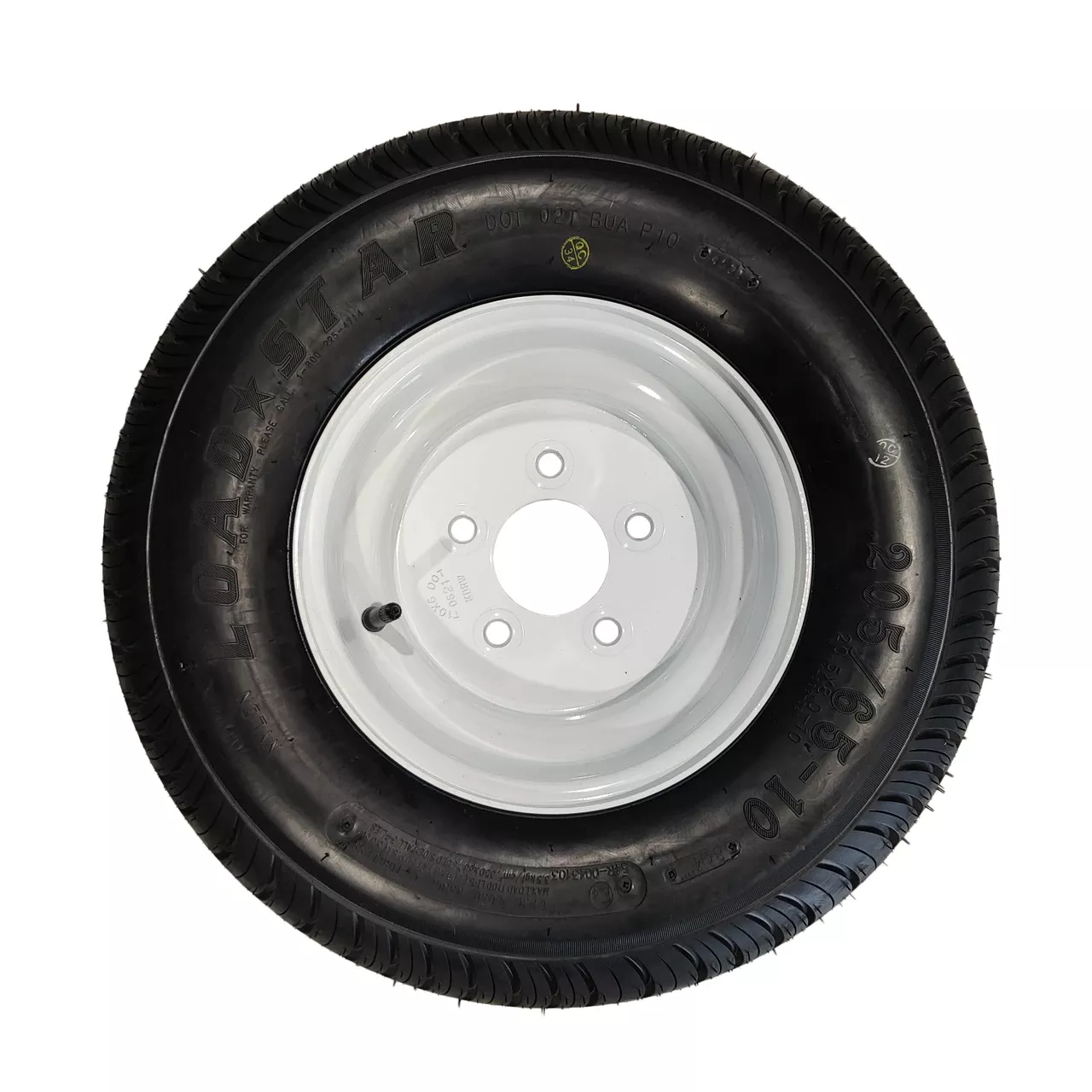 Load Star 20.5x8.0-10 Tire & Wheel White Solid 5x4.5 - LRC