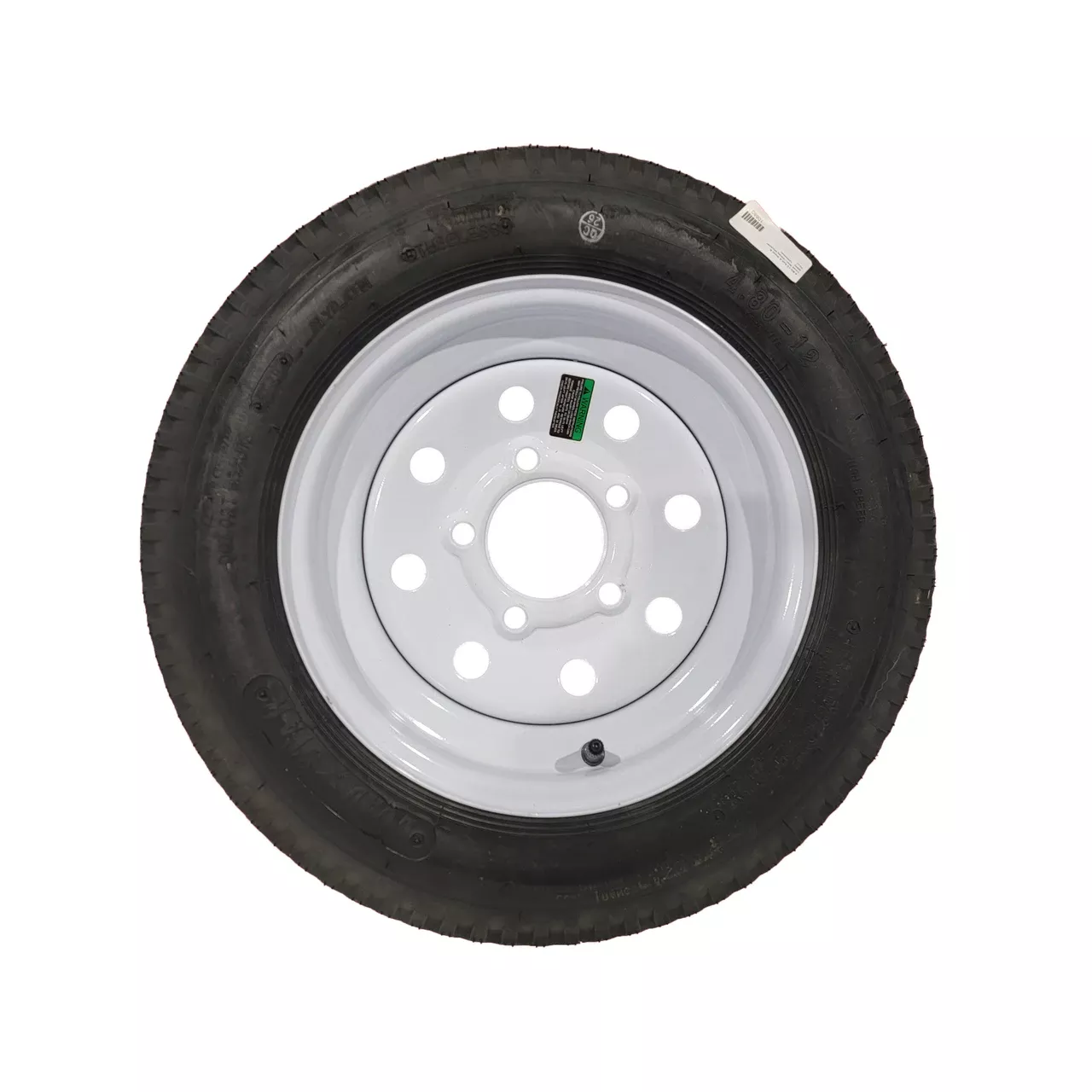 Load Star 4.80-12 Tire & Wheel White Modular 5x4.5 - LRB - LRB