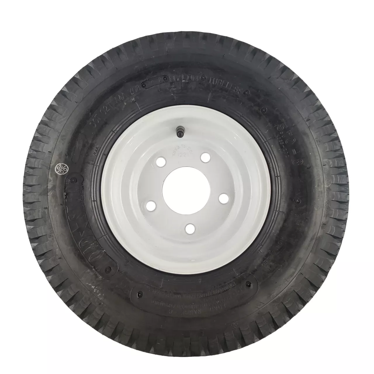 Load Star 5.70-8 Tire & Wheel White Solid 5x4.5 - LRC