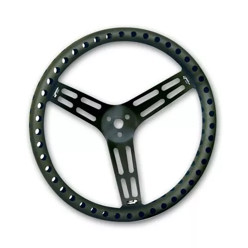 Longacre 14" Uncoated Black Aluminum Lightweight Steering Wheel