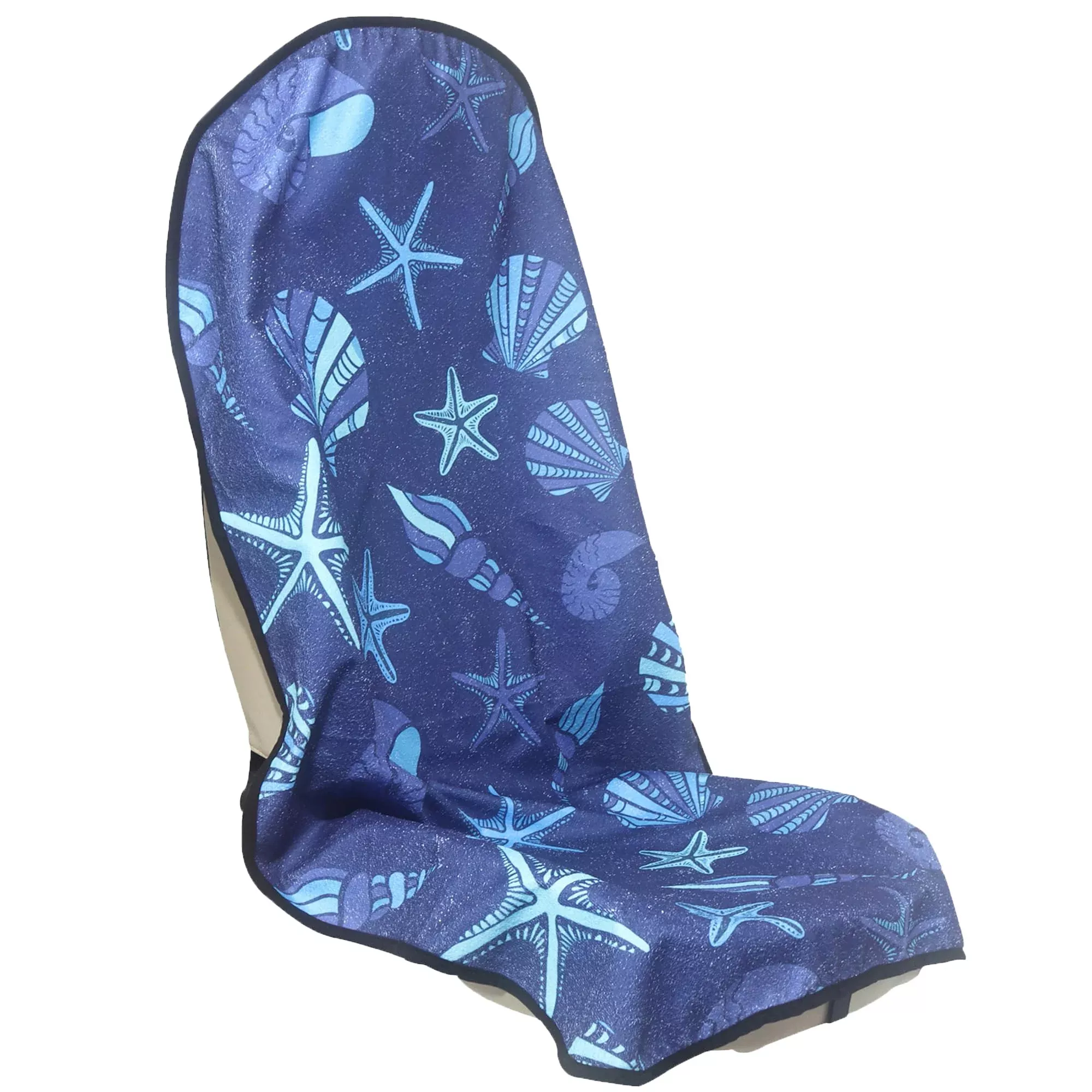 LoyaGour Car Seat Cover Towel Protector, Waterproof, 1Pcs, Conch Shells Starfish, Ideal for Gym, Running, Swimming, Beach, Hiking