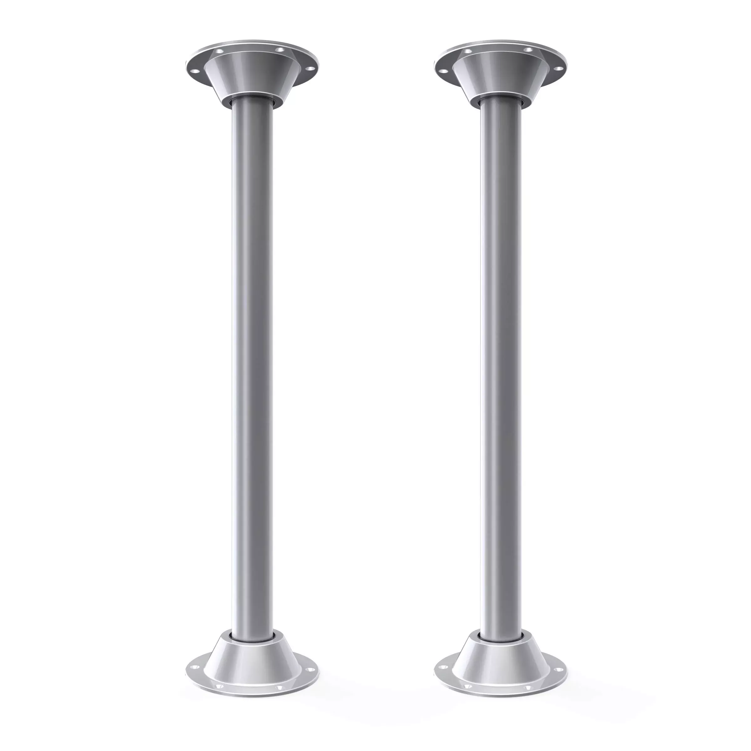 Manufacturers' Select Itc Rv Or Boat Table Leg System. 2 Complete Surfit 29" Leg Sets, Silver, Surface Mount With Aluminum Floor And Table Bases