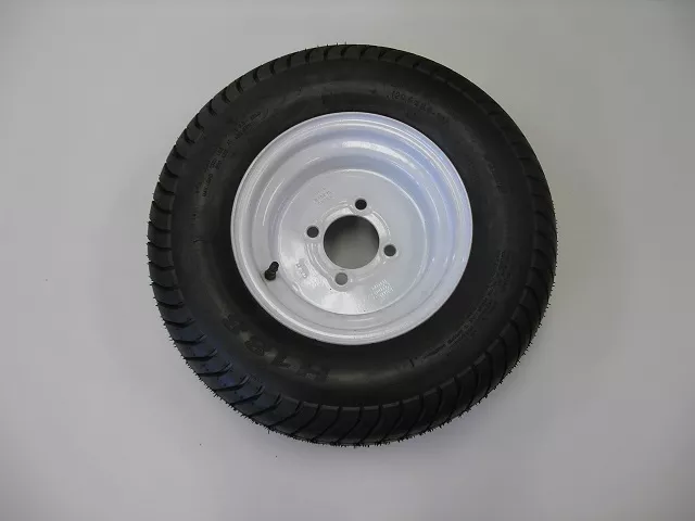 Mounted – 205/65-10 on 10″ x 6″ White Steel Wheel – 4 on 4″