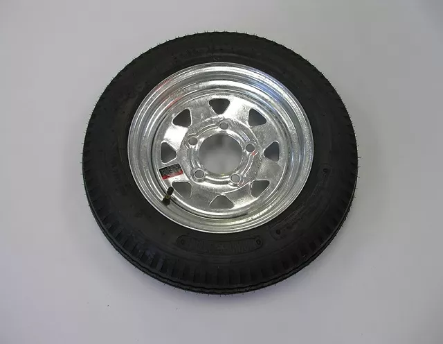 Mounted – 4.80-12 on 12″ x 4″ Galvanized 8 Spoke Wheel – 5 on 4.5″