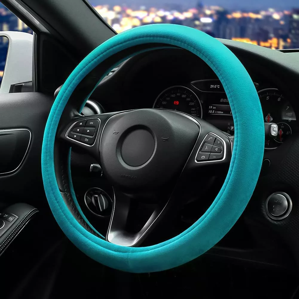 Otostar Soft Velvet Steering Wheel Cover, Universal Luxury Steering Wheel Protector Car Interior Accessories 15 Inch (Purple)