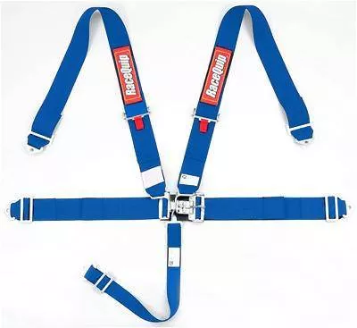 RaceQuip Latch & Link 5-Point Harness Assembly - Pull Down - Bolt-In/Wrap Around Mount - Black