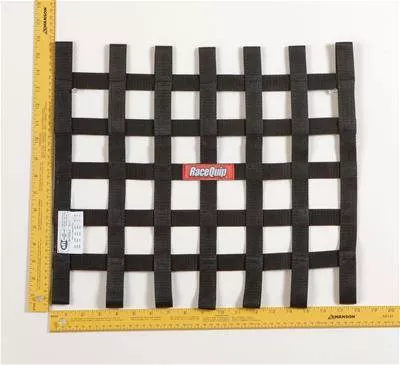 RaceQuip Ribbon Window Net - 15" x 18" - SFI - Black