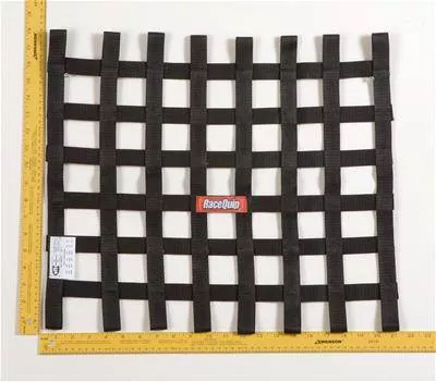 RaceQuip Ribbon Window Net - 18" x 21" - SFI - Black