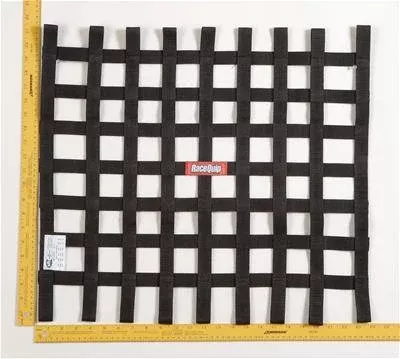 RaceQuip Ribbon Window Net - 21" x 24" - SFI - Black