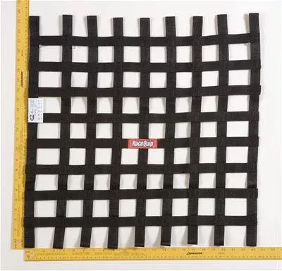RaceQuip Ribbon Window Net - 24" x 24" - SFI - Black