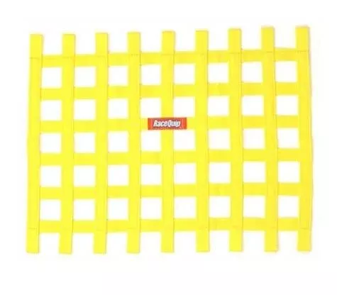 RaceQuip Ribbon Window Net - Yellow - 18" x 24" - Non-SFI