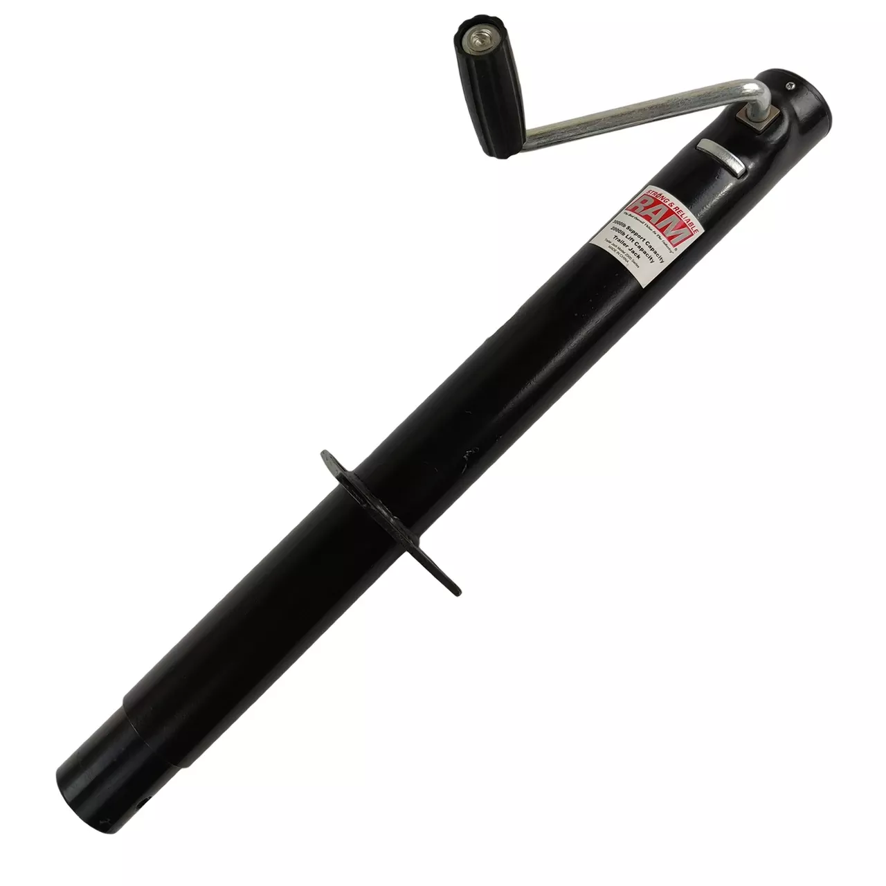 RAM Round Sidewind A Frame Tongue Jack - 2000lb - Black