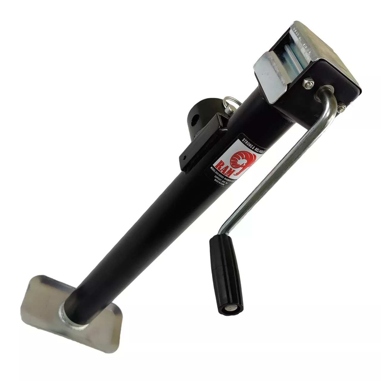 RAM Round Sidewind Pipe Mount Tongue Jack - 2000lb - Black