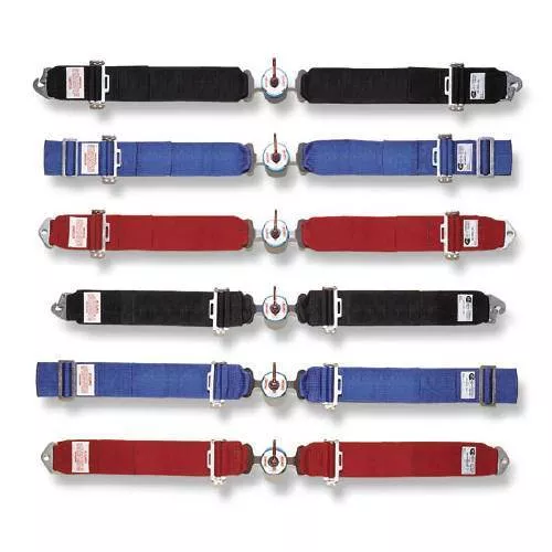 Simpson 3" Camlock Lap Belt - 62" Wrap Around Mount - Pull Up Adjust - Red