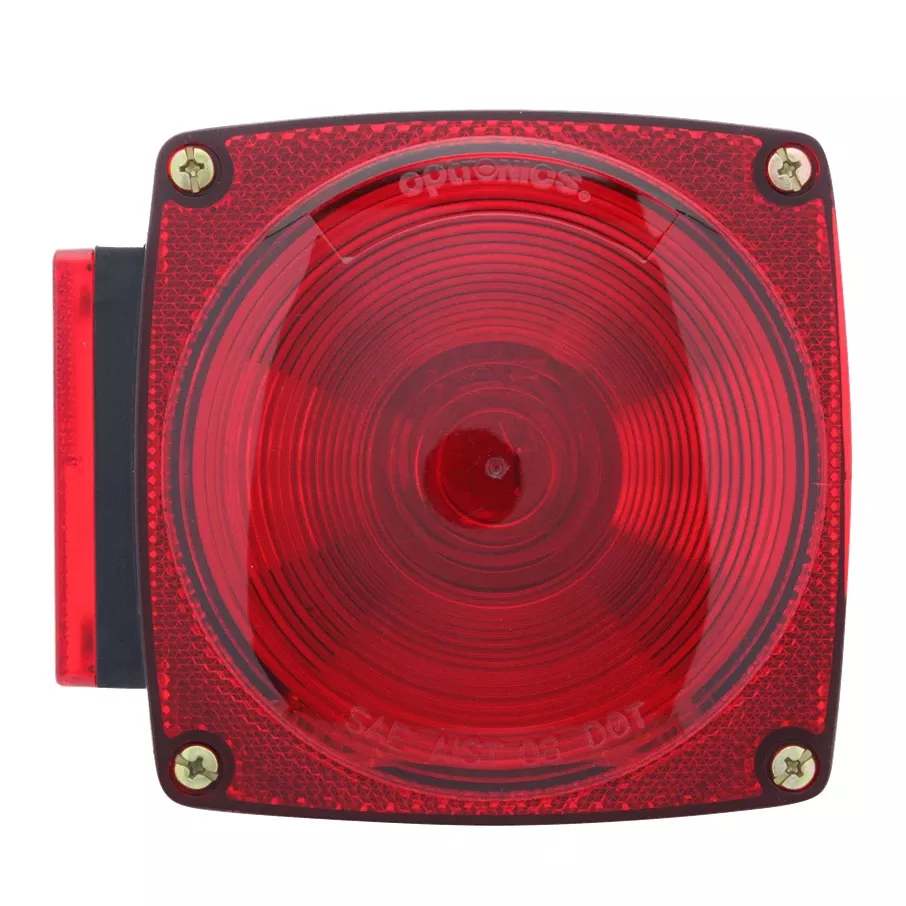 Square Combination Tail Light Left w/ License Plate - Incandescent