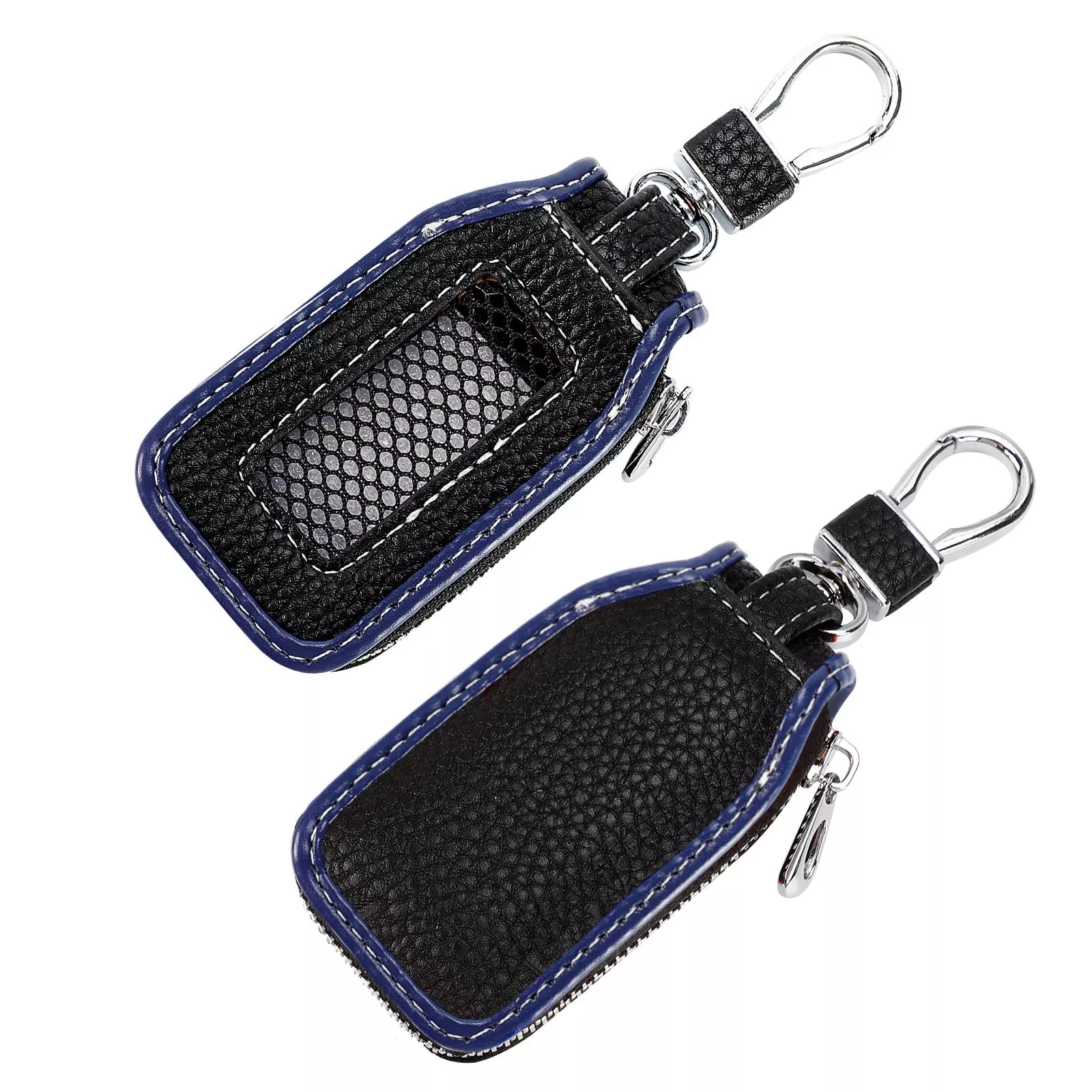 Syihah 2 Pieces Leather Car Key Chain Case Holder Car Key Case Key Fob Protector Car Key Fob Cover Case (Violet)